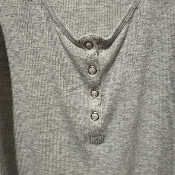 Express Heather Gray Buttoned Tank Top - Picture 3 of 4